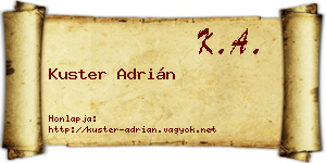 Kuster Adrián névjegykártya