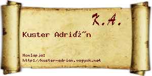 Kuster Adrián névjegykártya